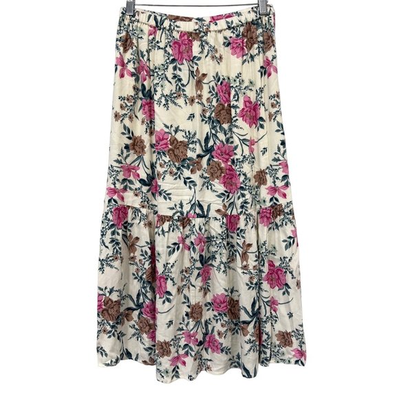 Saltwater Luxe Floral Skirt Women S Maxi Hi-Lo Bohemian Chic Hippie Cottagecore - Picture 2 of 8